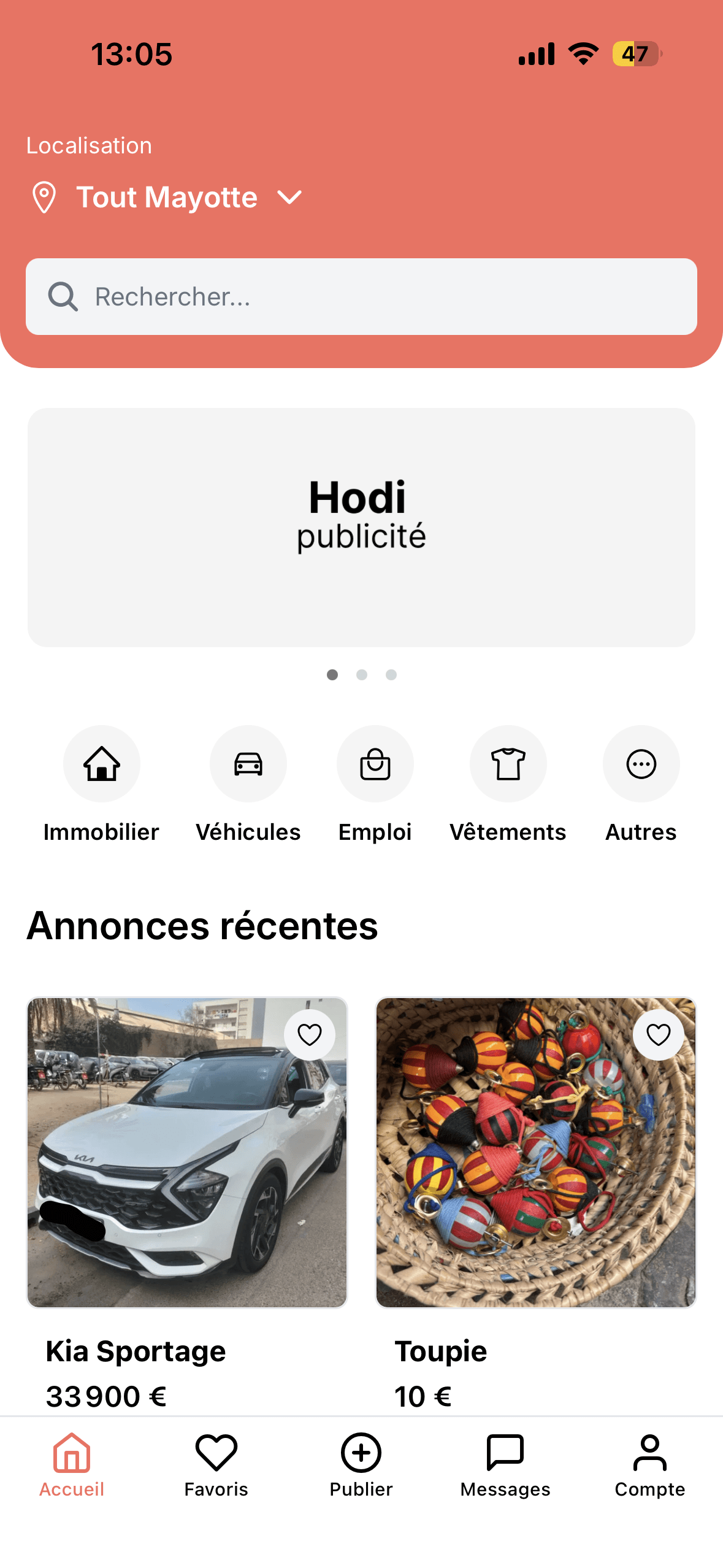 Application Hodi — petites annonces à Mayotte sur iPhone